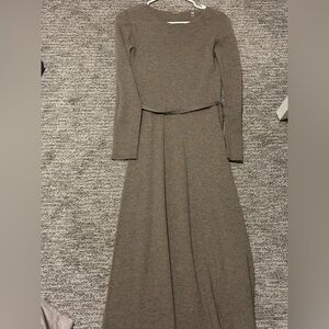 Tahari Taupe Long Sleeve Dress